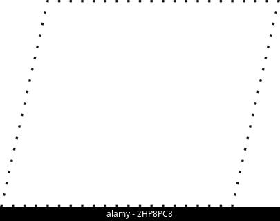 Icona vettoriale a simboli punteggiati a forma di parallelogramma per l'elemento dell'interfaccia utente di un disegno grafico creativo in un'illustrazione a pittogramma Illustrazione Vettoriale