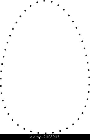 Simbolo ovale icona vettoriale a forma punteggiata per l'elemento dell'interfaccia utente di un disegno grafico creativo in un'illustrazione con pittogramma Illustrazione Vettoriale