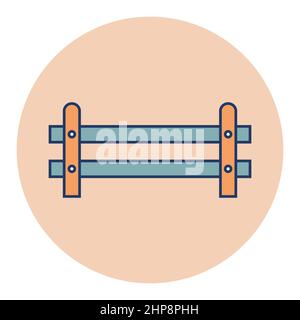 Recinzione in legno da tavole incrociate icona Illustrazione Vettoriale