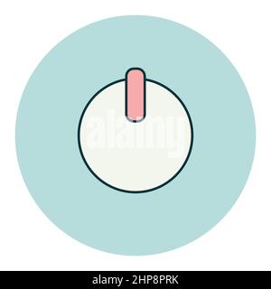 Pulsante di accensione icona vettoriale piatta Illustrazione Vettoriale