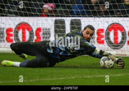 Derby, Regno Unito. 13th Feb 2022. Kelle Roos #21 della contea di Derby si riscalda a Derby, Regno Unito il 2/13/2022. (Foto di Gareth Evans/News Images/Sipa USA) Credit: Sipa USA/Alamy Live News Foto Stock