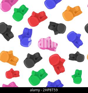 Icona a forma di guanto di boxe colorata isolata su sfondo bianco. Ripetizione senza giunture. Illustrazione Vettoriale