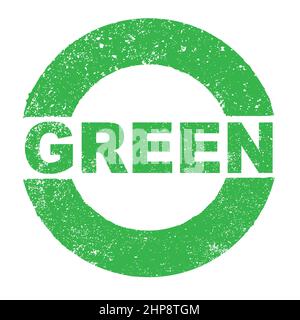 Timbro inchiostro gomma verde Illustrazione Vettoriale
