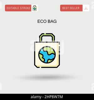 Eco bag semplice vettore icona. Illustrazione Vettoriale