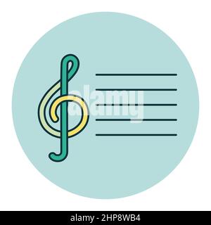 Icona vettore clef alti. Cartello musicale Illustrazione Vettoriale