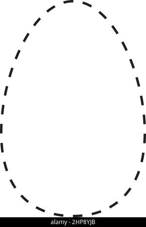 Simbolo ovale icona vettoriale a forma tratteggiata per l'elemento dell'interfaccia utente di un disegno grafico creativo in un'illustrazione con pittogramma Illustrazione Vettoriale