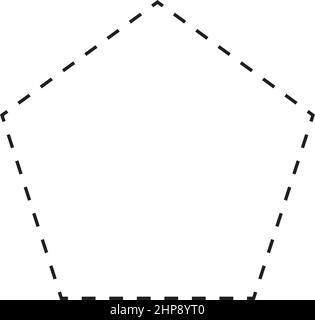 Icona vettoriale a forma tratteggiata con simbolo Pentagono per un elemento ui di grafica creativa in un'illustrazione con pittogramma Illustrazione Vettoriale