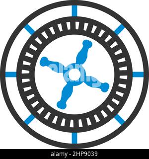 Icona della ruota della roulette Illustrazione Vettoriale