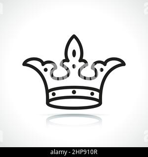 icona linea sottile corona isolata Illustrazione Vettoriale