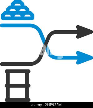 Icona del grafico di confronto oro e olio Illustrazione Vettoriale