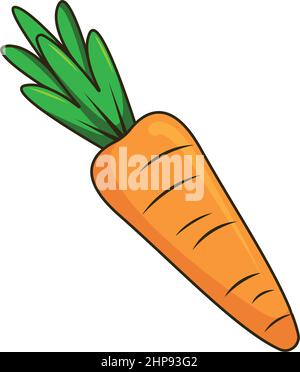 carota cartoon icona disegno vettoriale Illustrazione Vettoriale