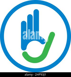 ok gesto della mano segno di spunta icona disegno vettoriale Illustrazione Vettoriale