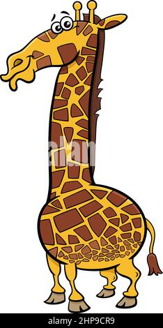 divertente giraffa cartone animato personaggio animale Illustrazione Vettoriale