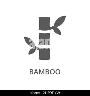 Bambù glyph nero vettore icona Illustrazione Vettoriale