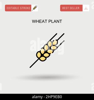 Pianta di grano semplice icona vettoriale. Illustrazione Vettoriale