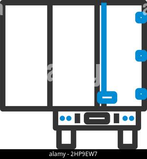 Icona Vista posteriore rimorchio autocarro Illustrazione Vettoriale