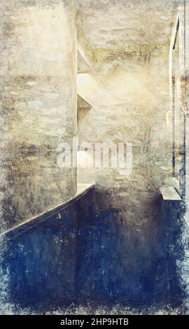 Grunge sfondo. Vecchia carta vintage. Trama acquerello. Foto Stock