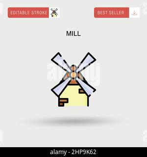 Mulino semplice vettore icona. Illustrazione Vettoriale