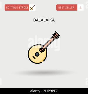 Balalaika semplice icona vettoriale. Illustrazione Vettoriale