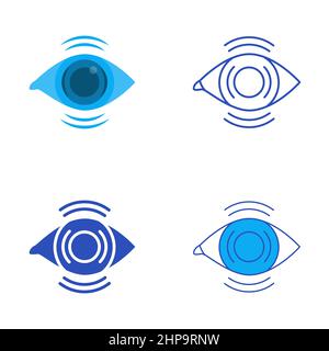 Icona di visione sfocata impostata in stile piatto e lineare. Simbolo di vista sfocato. Illustrazione vettoriale. Illustrazione Vettoriale