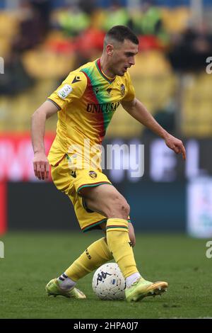 Stadio Ennio Tardini, Parma, 19 febbraio 2022, Simone Mazzocchi (Ternana Calcio) in azione durante Parma Calcio vs Ternana Calcio - Calcio Italiana Serie B match Foto Stock