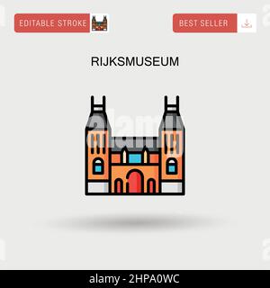 Rijksmuseum semplice icona vettoriale. Illustrazione Vettoriale