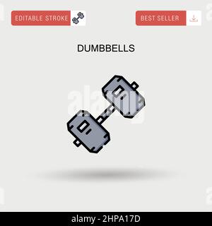 Dumbbells semplice icona vettoriale. Illustrazione Vettoriale