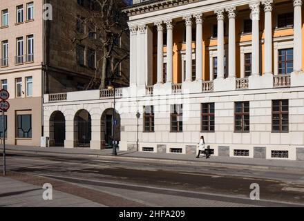 Poznan, Polonia - Biblioteca Raczynski, Piazza della libertà. Foto Stock