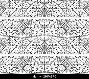 Linea tribale in stile islandese vettore artistico senza cuciture patten con motivo geometrico, stampa tessile o tessuto ispirato alle rune vichinghe ornamentali da NOR Illustrazione Vettoriale