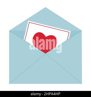 Lettere d'amore in una busta, illustrazione vettoriale in un design moderno in uno stile piatto Illustrazione Vettoriale