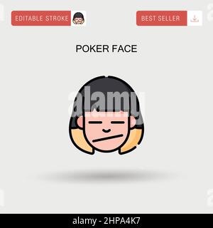 Poker faccia semplice vettore icona. Illustrazione Vettoriale