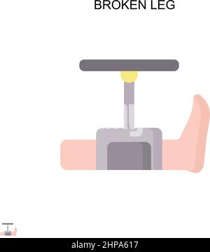 Icona vettore semplice gamba rotta. Modello di disegno del simbolo di illustrazione per l'elemento dell'interfaccia utente mobile Web. Illustrazione Vettoriale