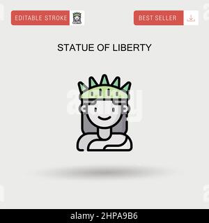 Statua della libertà semplice icona vettoriale. Illustrazione Vettoriale