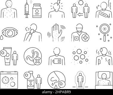 Chicken Pox Disease Collection icone Set Vector . Illustrazione Vettoriale