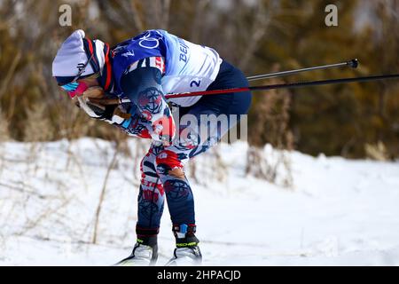 Zhangjiakou, Cina. 20th Feb 2022. Olimpiadi, sci nordico/di fondo, 30 km di partenza di massa freestyle, donne, al National Cross-Country Ski Centre, Jessie Diggins degli Stati Uniti in azione. Credit: Daniel Karmann/dpa/Alamy Live News Foto Stock