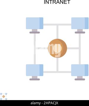 Icona vettore semplice Intranet. Modello di disegno del simbolo di illustrazione per l'elemento dell'interfaccia utente mobile Web. Illustrazione Vettoriale