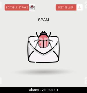 Spam semplice icona vettoriale. Illustrazione Vettoriale