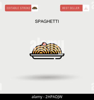 Spaghetti semplice icona vettoriale. Illustrazione Vettoriale