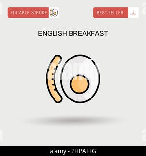 Colazione inglese semplice icona vettoriale. Illustrazione Vettoriale