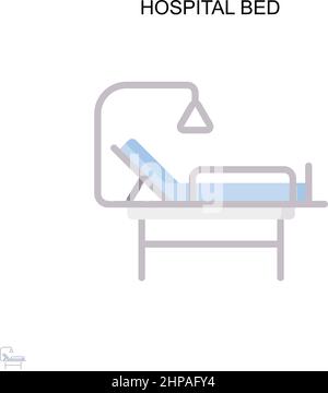 Icona vettore semplice letto ospedale. Modello di disegno del simbolo di illustrazione per l'elemento dell'interfaccia utente mobile Web. Illustrazione Vettoriale