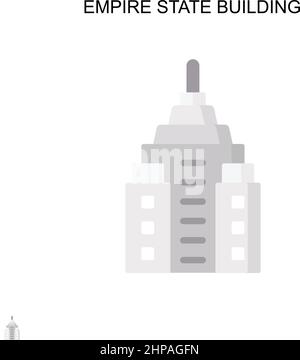 Empire state Building semplice icona vettoriale. Modello di disegno del simbolo di illustrazione per l'elemento dell'interfaccia utente mobile Web. Illustrazione Vettoriale