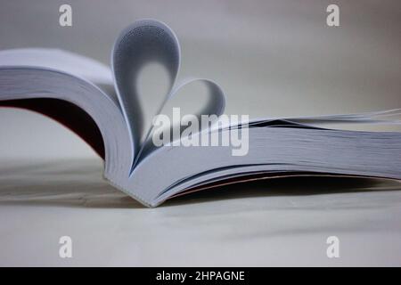 cuore fatto dalle pagine di un libro Foto Stock