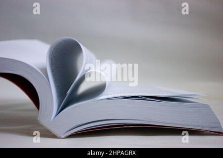 cuore fatto dalle pagine di un libro Foto Stock