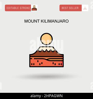 Monte kilimanjaro semplice icona vettoriale. Illustrazione Vettoriale