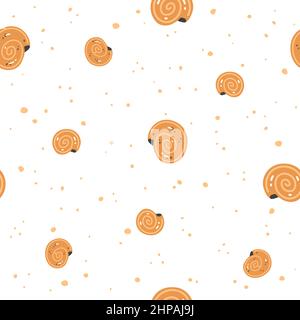 Conchiglie gialle su sfondo beige. Pattern vettoriale senza giunture Illustrazione Vettoriale