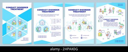 Modello di brochure per il trattamento dei disturbi Illustrazione Vettoriale