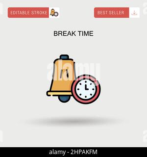 Icona vettore semplice tempo di interruzione. Illustrazione Vettoriale