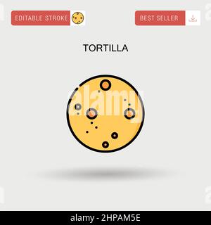 Icona vettoriale semplice della tortilla. Illustrazione Vettoriale