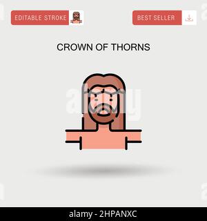 Corona di spine semplice icona vettoriale. Illustrazione Vettoriale