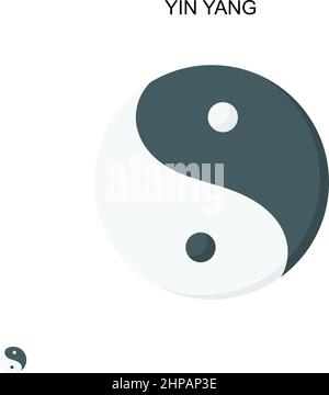 Yin yang semplice icona vettoriale. Modello di disegno del simbolo di illustrazione per l'elemento dell'interfaccia utente mobile Web. Illustrazione Vettoriale